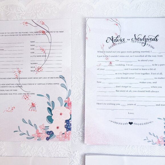 Wedding Guest Table Top MadLibs WEDLIBS Series Fill In The Blank Game Reception - Picture 6 of 7